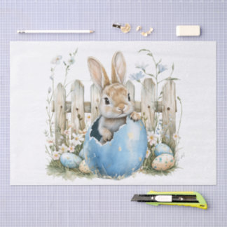 Papier Mousseline Lapin de printemps de Pâques