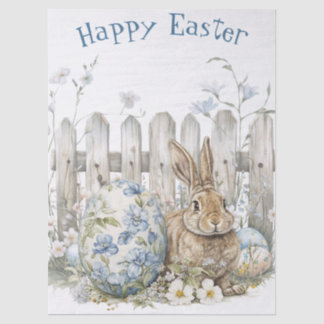 Papier Mousseline Lapin de printemps de Pâques