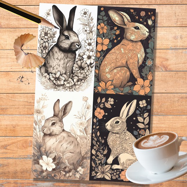 Papier Mousseline Lapin en ligne Art Collage 1 papier décolpage (Créateur téléchargé)