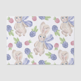 Papier Mousseline Lapin lapin Fairytale avec Motif Floral