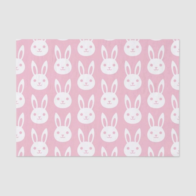 Papier Mousseline Lapin Lapin Motif rose (Recto)