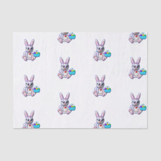 Papier Mousseline Lapin mignon avec un panier