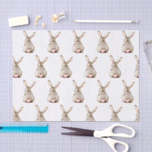 Papier Mousseline Lapin Mignon Queue de Coeur Rose Baby Shower