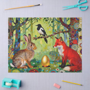 Papier Mousseline Lapin, Pie, Renard et « Le Secret de la Forêt » 