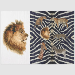 Papier Mousseline L'art de découpage du lion des animaux sauvages d'