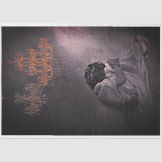 Papier Mousseline L'art de la tristesse 2 Découpage Tissus Papier (Recto)