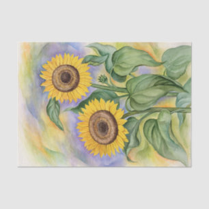 Papier Mousseline L'art de l'aquarelle florale de la page jaune du t