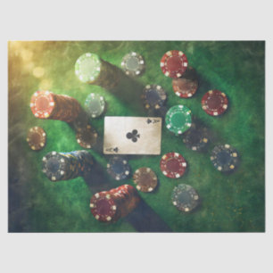 Papier Mousseline L'As des Clubs & Chips de Poker, Jeu