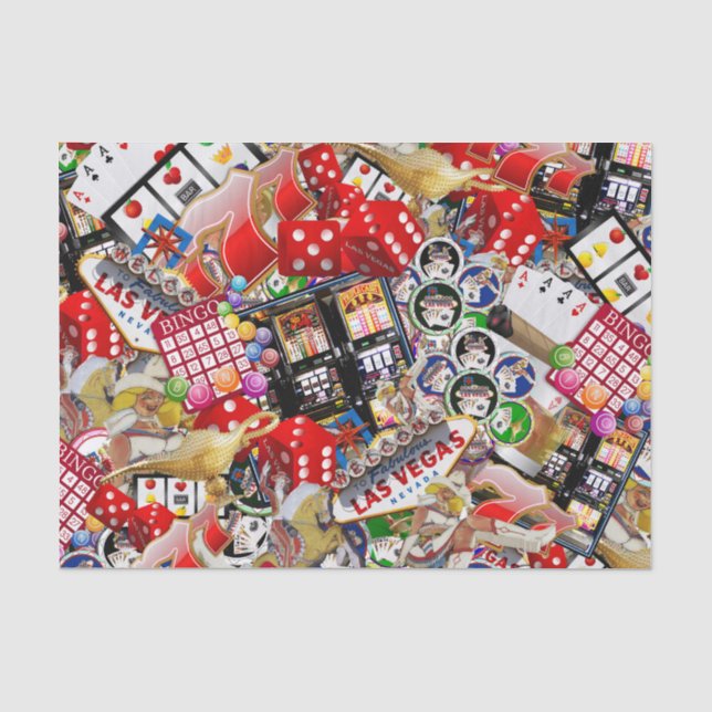 Papier Mousseline Las Vegas Icons - Gamblers Delight Tissu Papier (Recto)