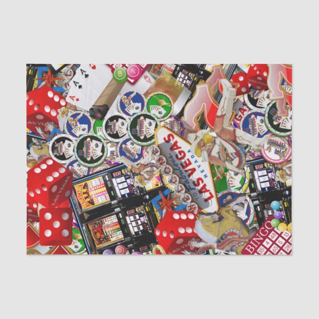 Papier Mousseline Las Vegas Icons - Gamblers Delight Tissu Papier (Recto)