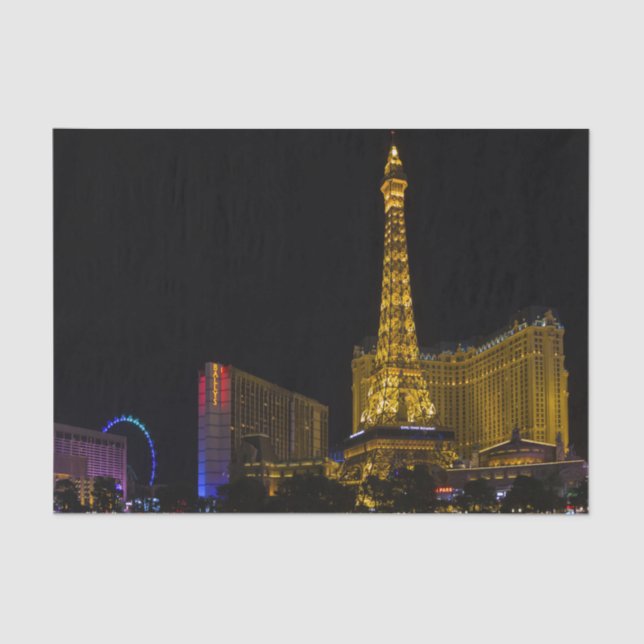 Papier Mousseline Las Vegas la nuit Skyline (Recto)