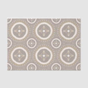 Papier Mousseline Latte Beige Élégant Ornement Floral