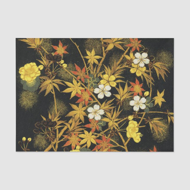 Papier Mousseline L'automne japonais laisse l'art classique antique  (Recto)