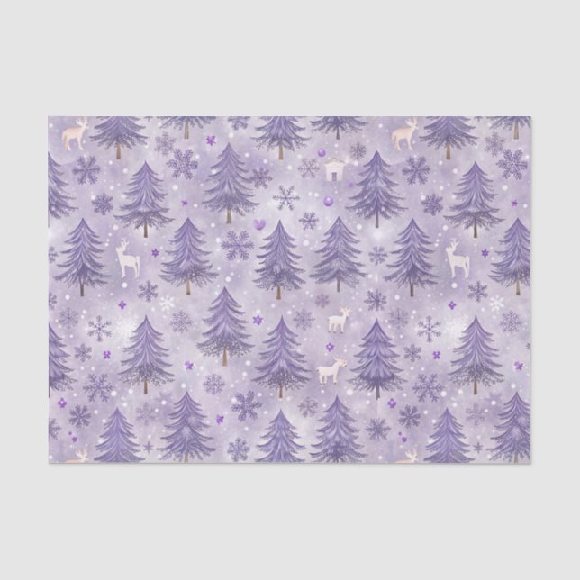 Papier Mousseline Lavande Noël hiver (Recto)