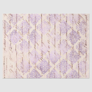 Papier Mousseline Lavender Damask avec écriture Découpage