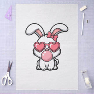 Papier Mousseline layful Kawaii Rabbit with Bubblegum Bubble
