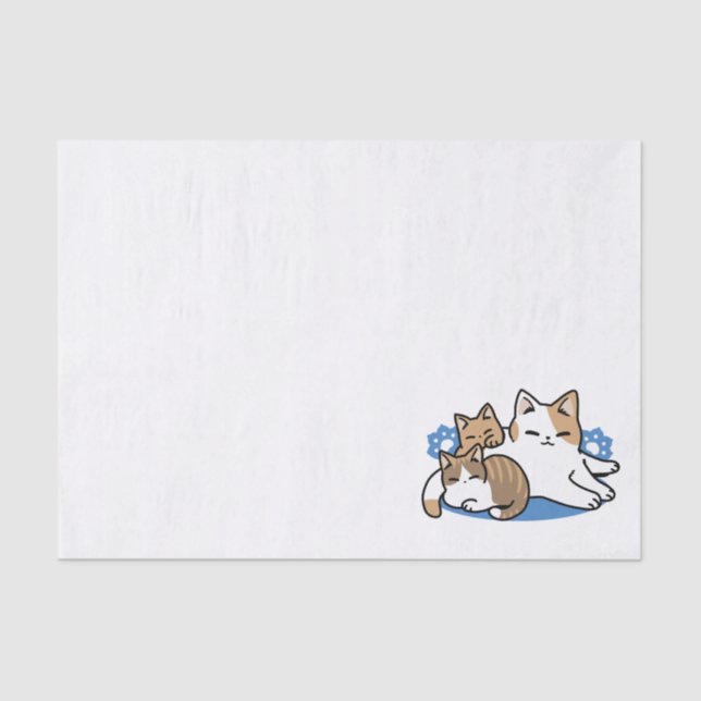 Papier Mousseline Laze Furr Days - Cute Lazy Cats Design (Recto)