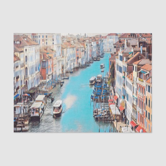 Papier Mousseline ldp VENICE - Vue sur le Grand Canal du Rialto (Recto)