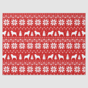 Papier Mousseline Le berger australien silhouette le motif de Noël
