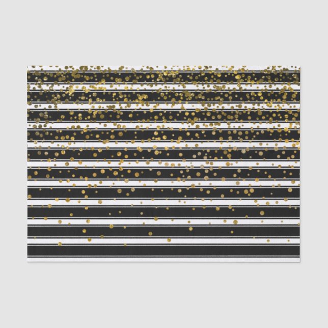 Papier Mousseline Le blanc noir moderne barre des points de (Recto)