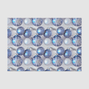 Papier Mousseline Le Blue & Silver Christmas Bulb Series Design 10