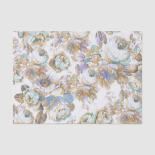 Papier Mousseline Le bohémien rougissent les roses turquoises bruns