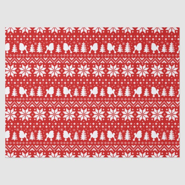 Papier Mousseline Le caniche de jouet silhouette le motif de Noël (Recto)