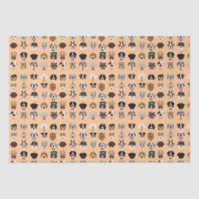 Papier Mousseline Le chien d'Halloween face au Motif (Recto)