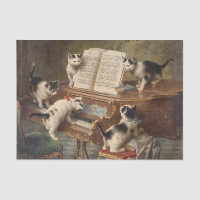 Papier Mousseline Le considérant des chatons par Carl Reichert (Recto)