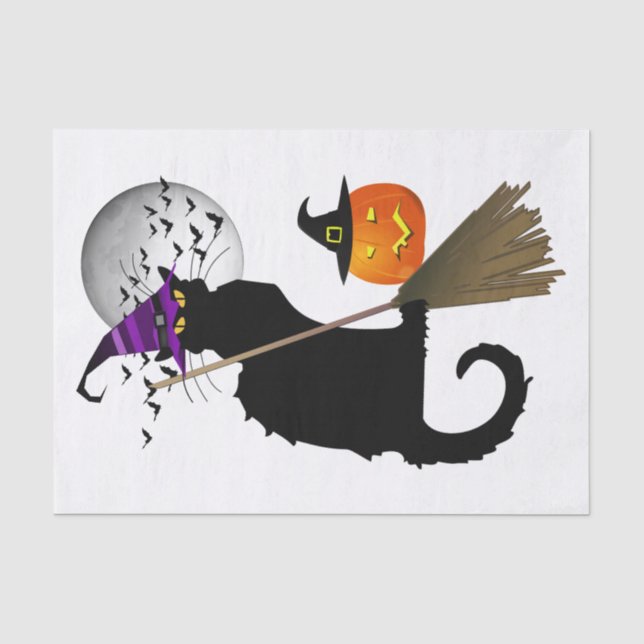 Papier Mousseline Le Conversation Noir - Chat aux Sorcières d'Hallow (Recto)
