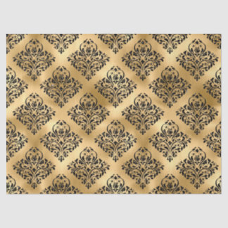 Papier Mousseline Le Damas noir sur la page de découpage de l'or