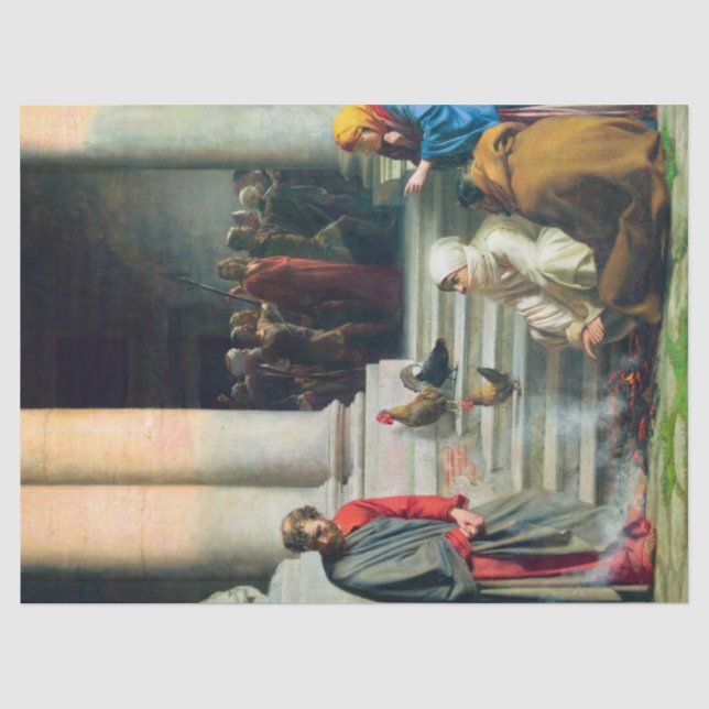 Papier Mousseline Le déni de Pierre par Carl Bloch (Recto)
