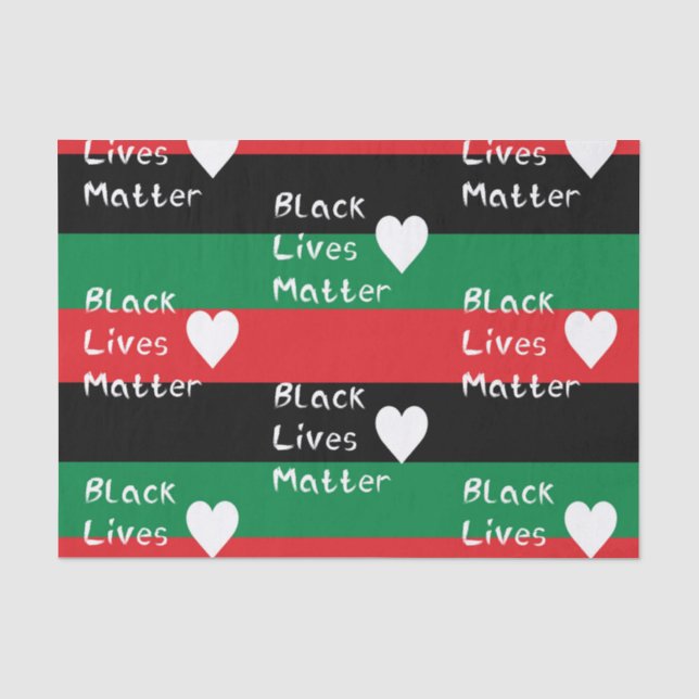 Papier Mousseline Le Drapeau panafricain du Coeur blanc de Black Liv (Recto)