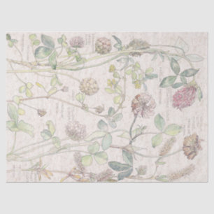 Papier Mousseline Le fleur sauvage vintage de trèfle fleurit le