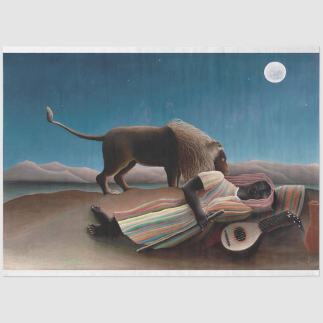 Papier Mousseline Le Gitan endormi, Henri Rousseau (Recto)