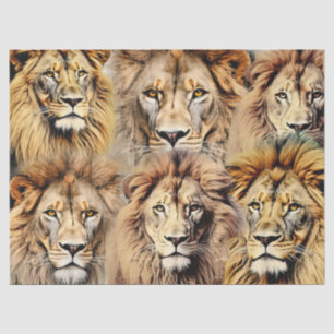 Papier Mousseline Le Grand Roi de la Jungle fait face à la découpage