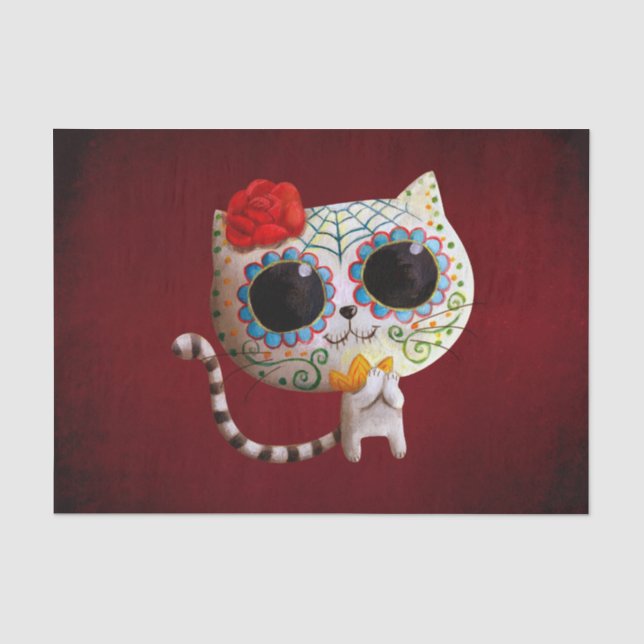 Papier Mousseline Le jour du chat mignon mort (Recto)