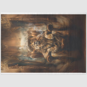 Papier Mousseline Le lion de l'Ouest dans les rois Chaire Découpage