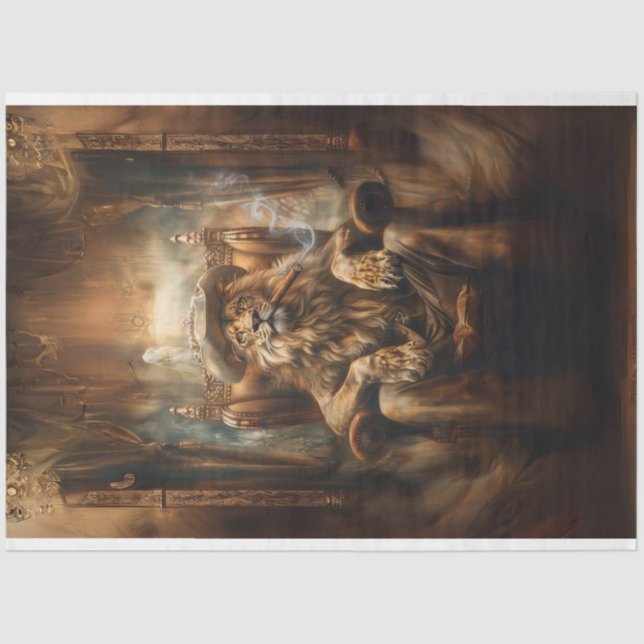 Papier Mousseline Le lion de l'Ouest dans les rois Chaire Découpage (Recto)