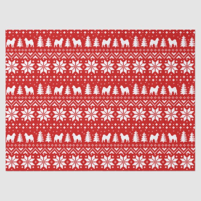 Papier Mousseline Le Malamute d'Alaska silhouette le motif de Noël (Recto)