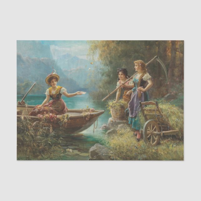 Papier Mousseline Le message d'amour de Hans Zatzka (Recto)