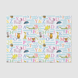 Papier Mousseline Le Motif ABC du Dr Seuss avec des mots