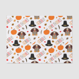 Papier Mousseline Le motif mignon de thanksgiving avalent donnent