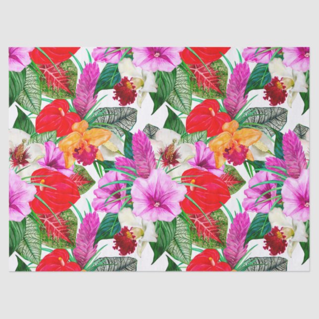 Papier Mousseline Le paradis côtier fleurit (Recto)