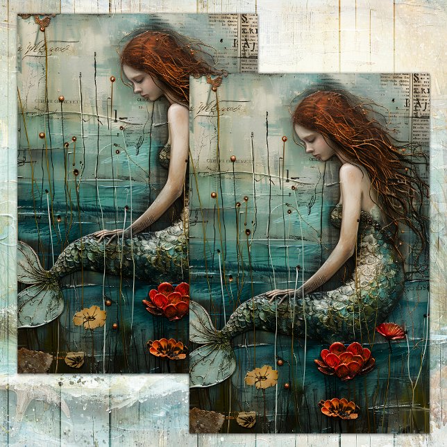 PAPIER MOUSSELINE LE PETIT DÉCOUPAGE MERMAID (THE LITTLE MERMAID DECOUPAGE TISSUE PAPER)