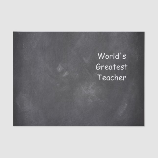 Papier Mousseline Le plus grand cadeau d'enseignant de Chalkboard De (Recto)