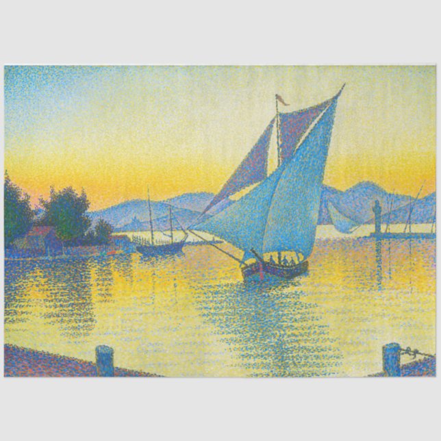 Papier Mousseline Le port au coucher du soleil, Signac (Recto)