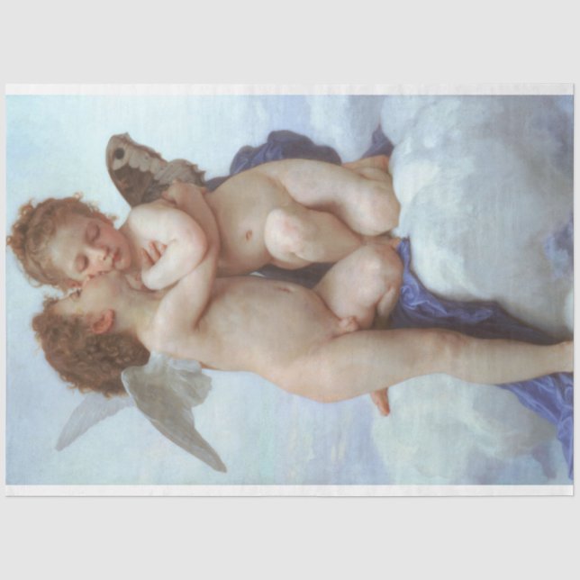 Papier Mousseline Le premier baiser, Amor et Psyche, Bouguereau (Recto)