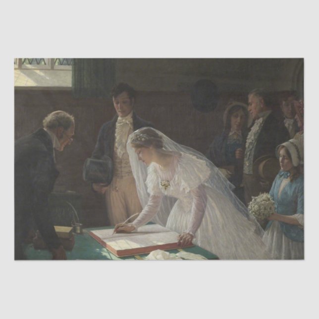 Papier Mousseline Le registre des Mariages (par Edmund Blair Leighto (Recto)