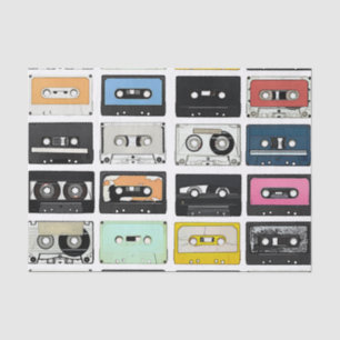 Papier Mousseline Le rétro mélange vintage de cassette attache du